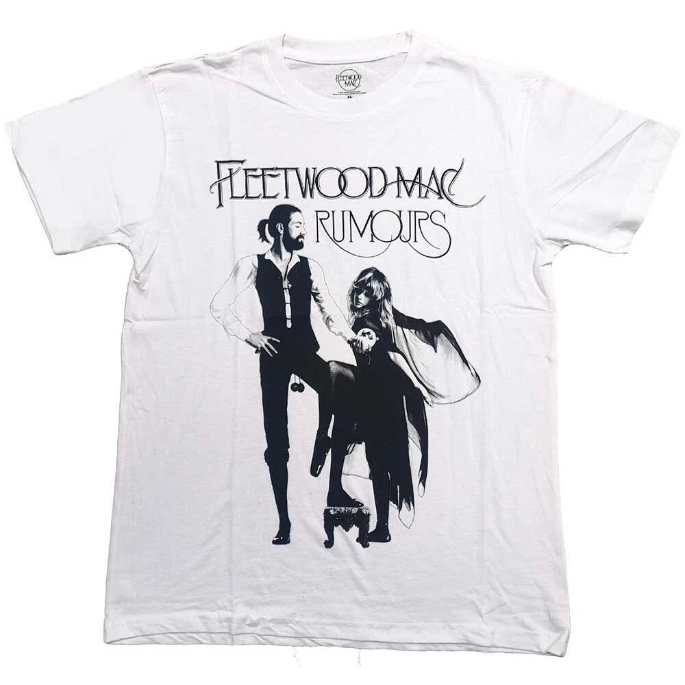 Official Fleetwood Mac Rumours T Shirt White Album Logo Art Rock New S to 5XL