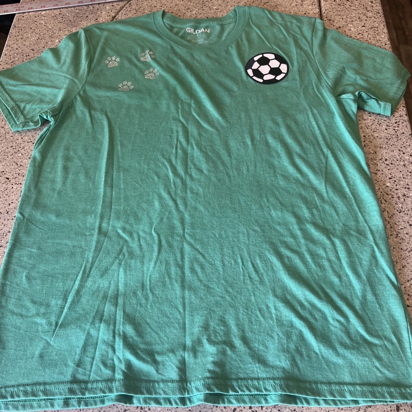 Gildan Size Large Green Custom Soccer Mom/Dad T-Shirt: