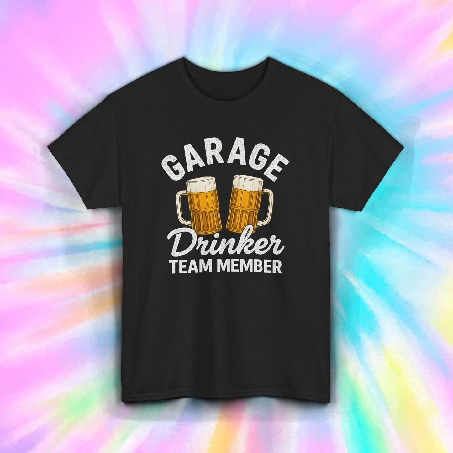 Garage Drinker Team Member Shirt Beer Mugs Funny Weekend BBQ Humor Tee S-5XL