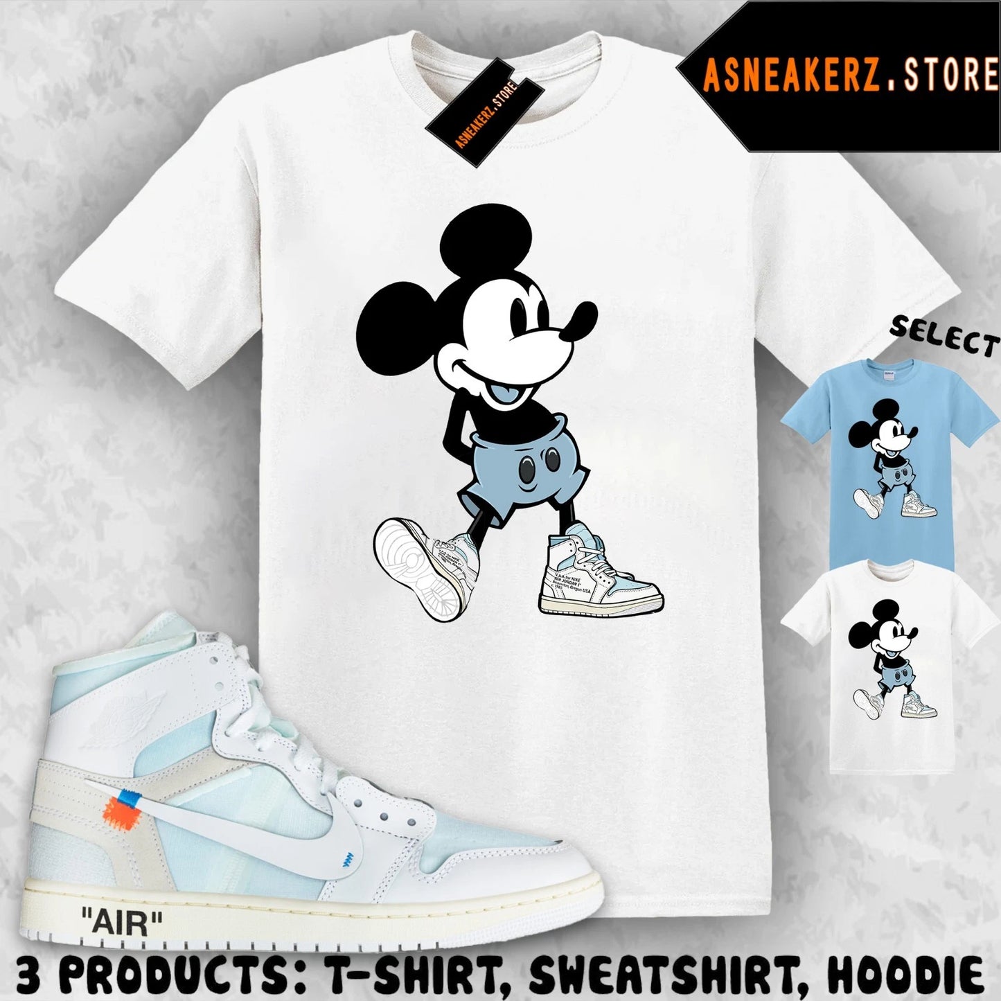 Shirt To Match V.A.A. AJ 1 High Alaska 2026 Sneaker Matching Sneakerhead M Mouse