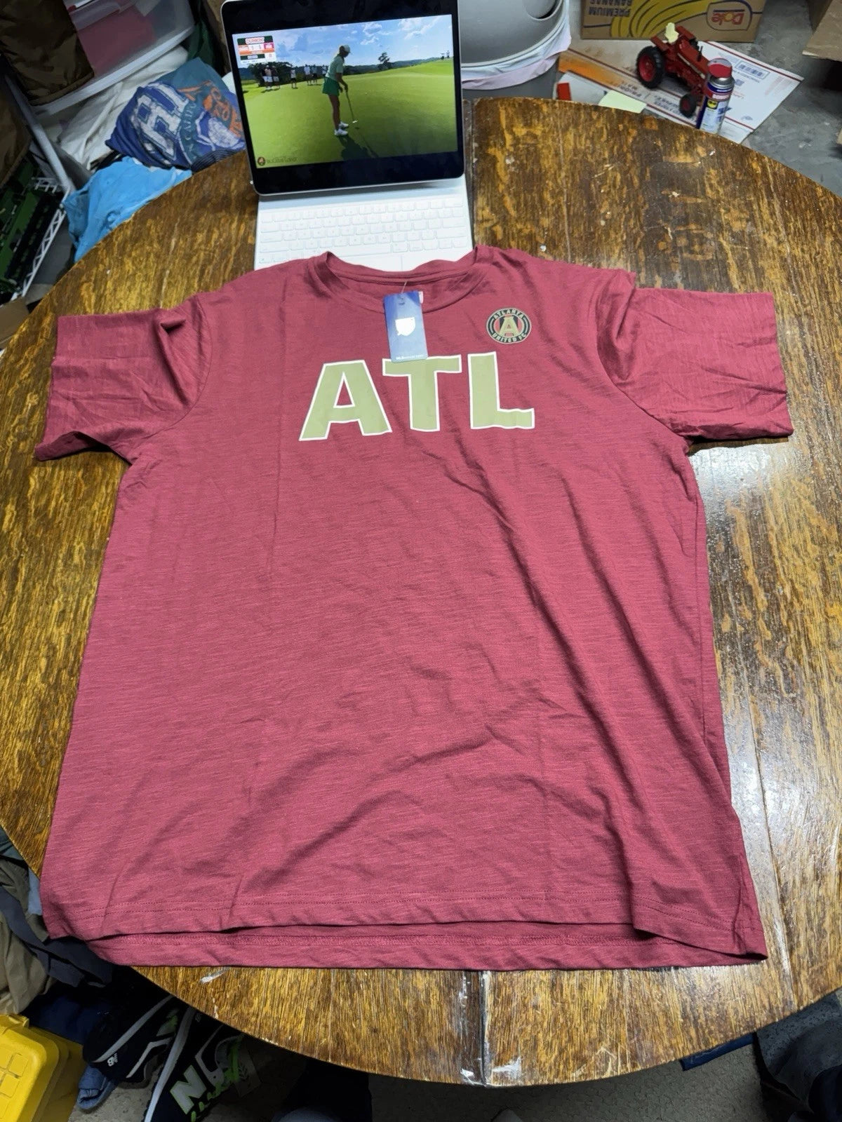 Atlanta United FC MLS TShirt Adult 2XL Maroon Gold ATL Soccer Jersey Top New