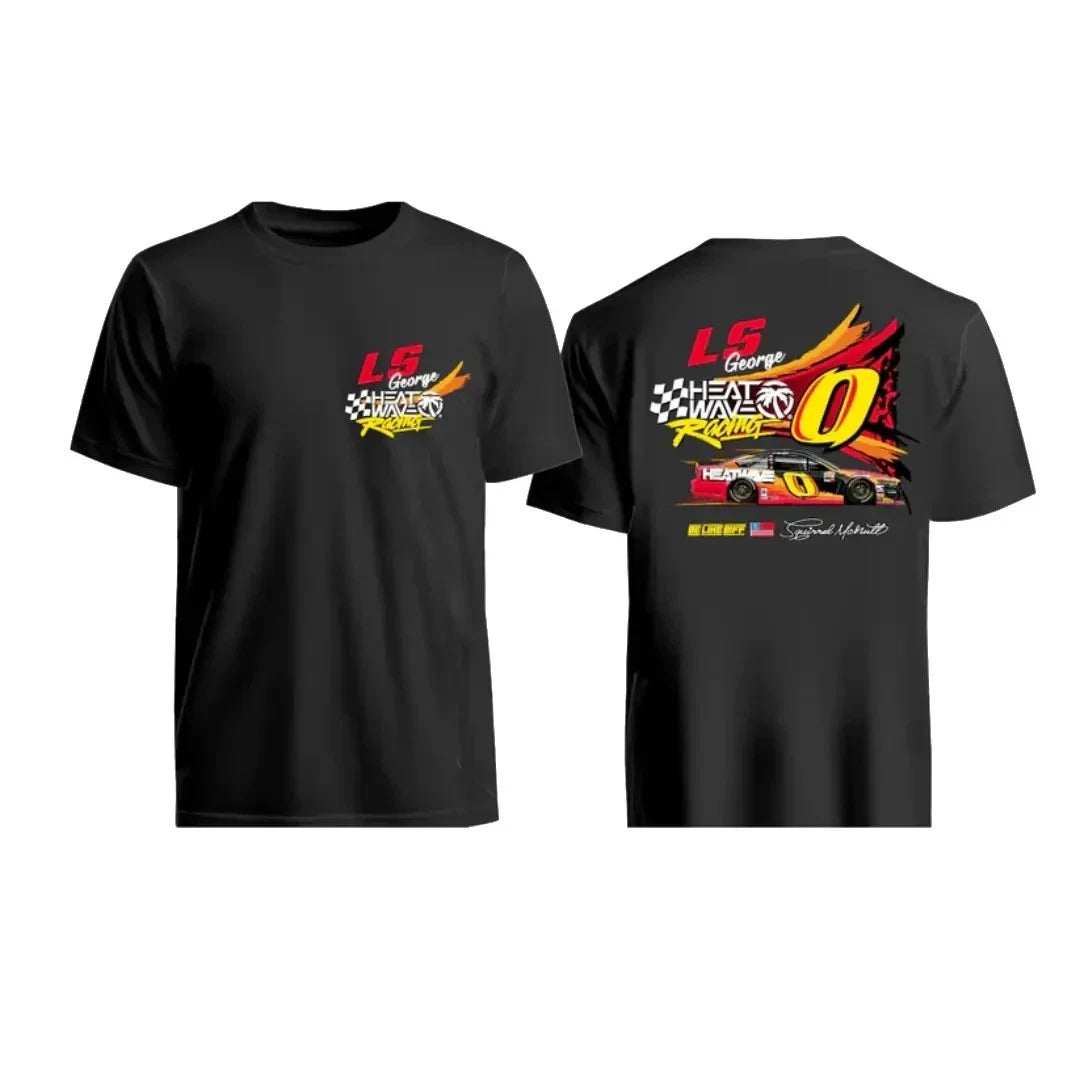 LS George Heat Wave Racing Graphic T-Shirt USA – Performance Car Double Sided1