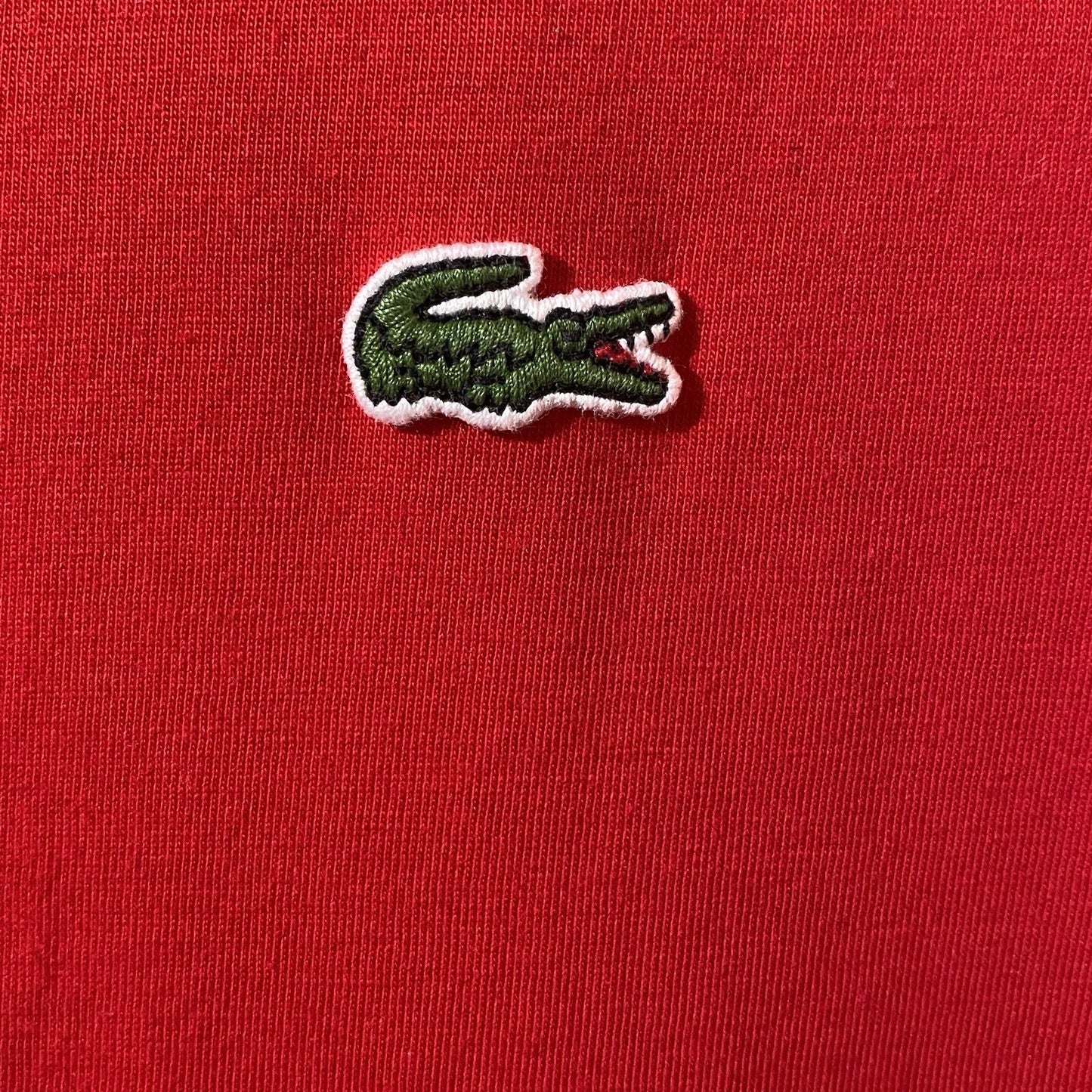 Lacoste Red V-Neck T-Shirt Pima Cotton Alligator Short Sleeve Men’s US Size 4XL