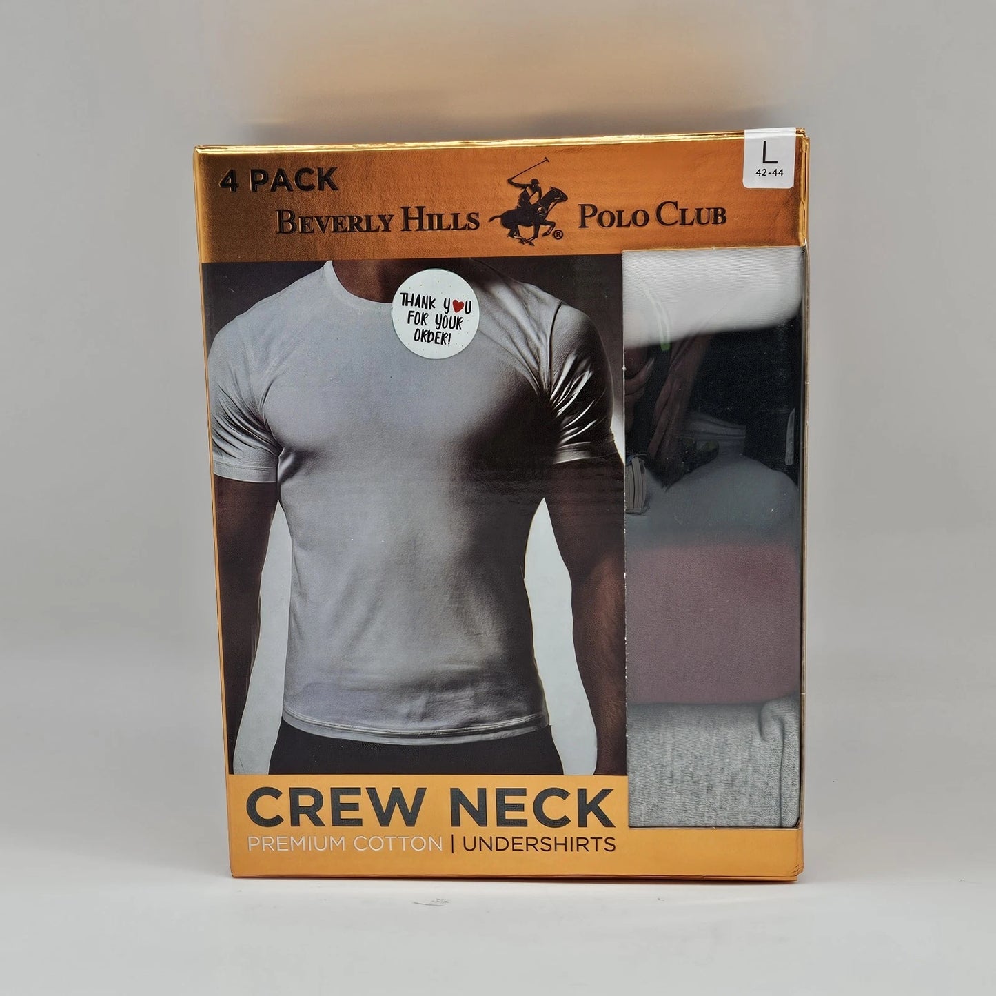4 Pack BEVERLY HILLS POLO CLUB Men S M L XL Cotton Crew Neck T Shirts Assorted