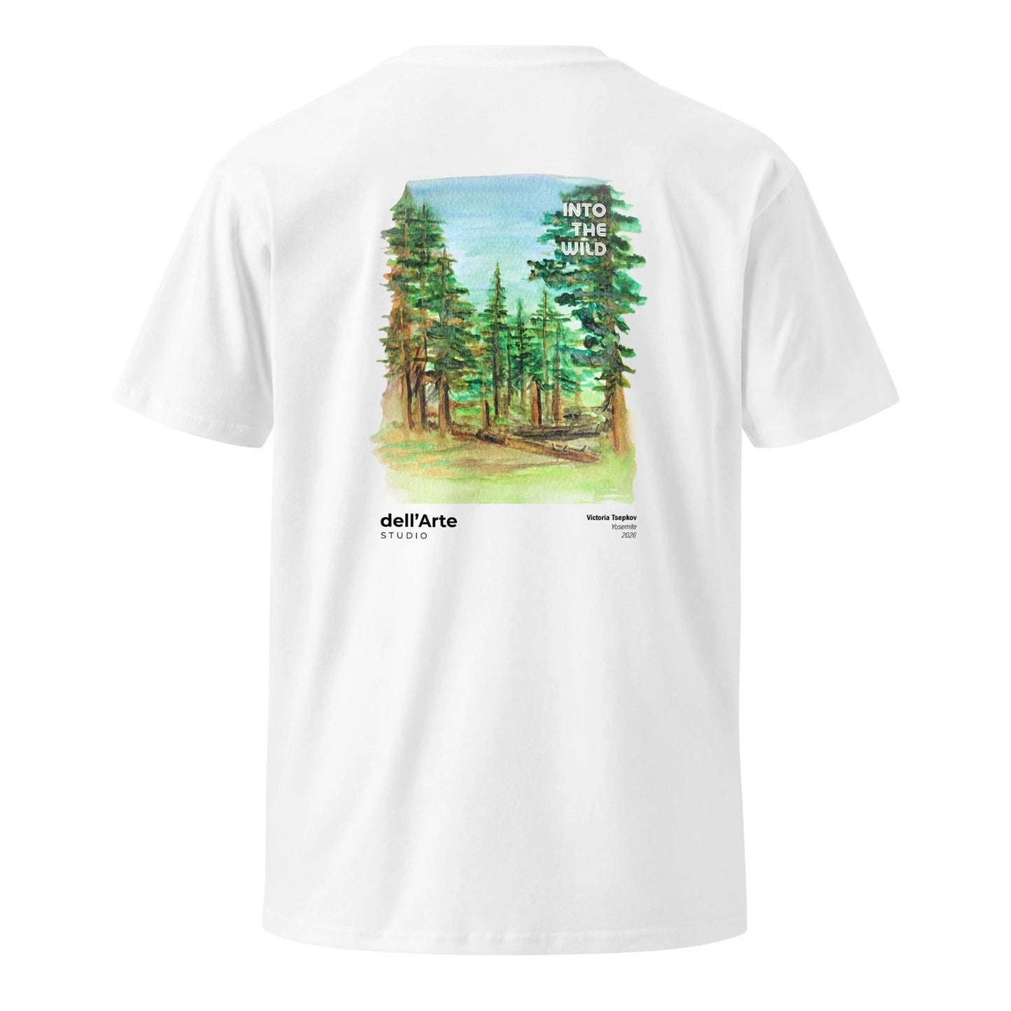 Unisex Yosemite Nature Forest Watercolor T-Shirt Graphic Artist Custom Print Tee