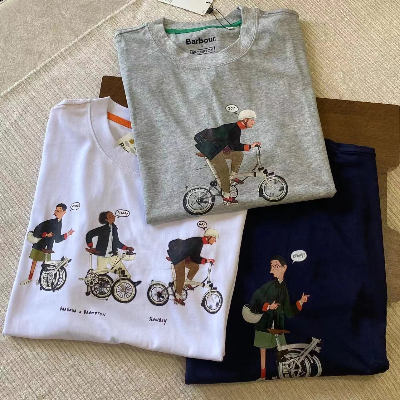 Hot Barbour Joint Slowboy Brompton Bicycle Printed Pullover Short Sleeve T-Shirt