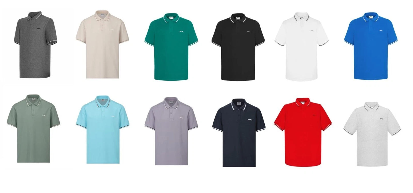 SLAZENGER POLO SHIRT T SHIRT PIQUE GOLF TENNIS S M L XL XXL 2XL 3XL 4XL
