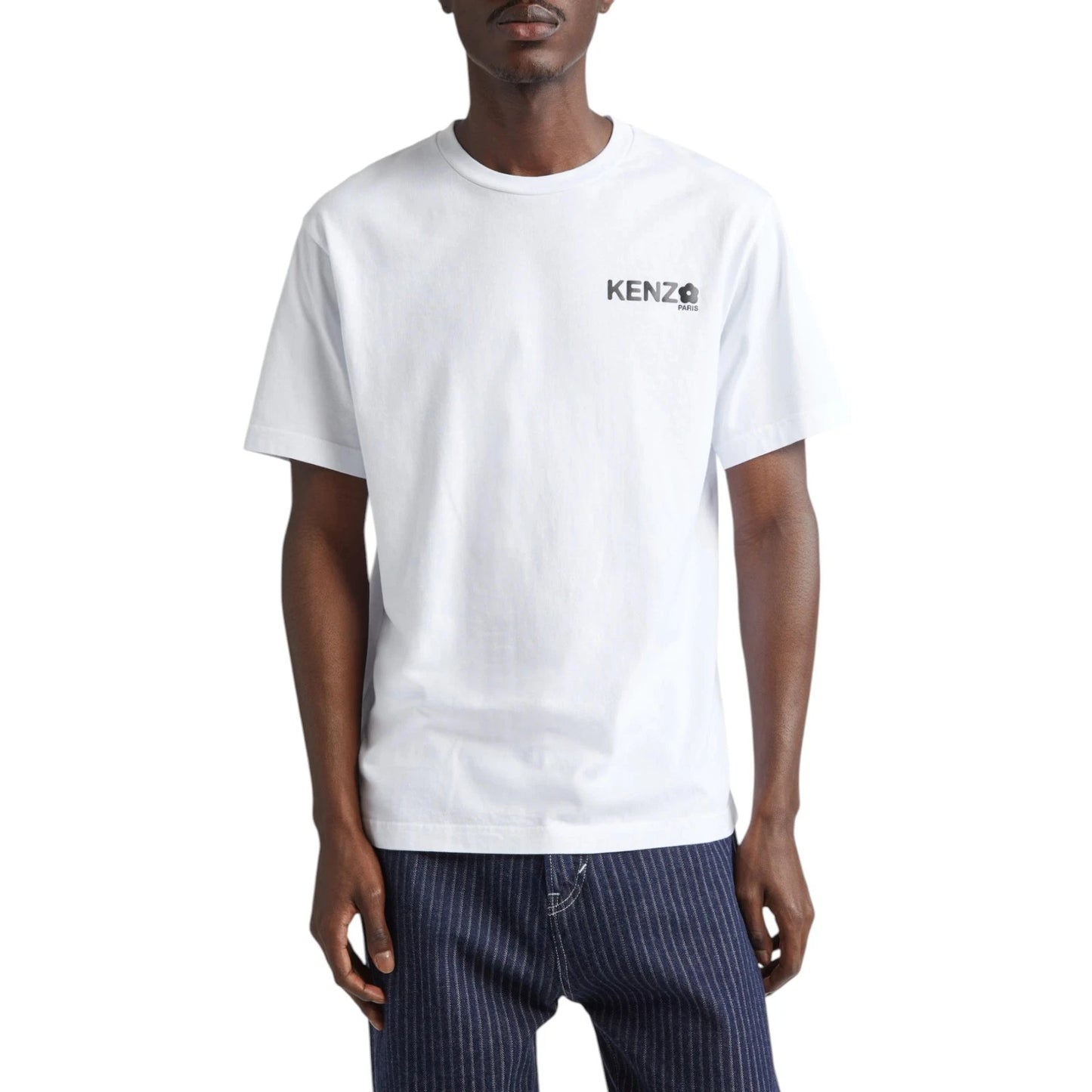 KENZO Mens T Shirts Boke Flower Logo Soft Cotton Short Sleeve Jersey White