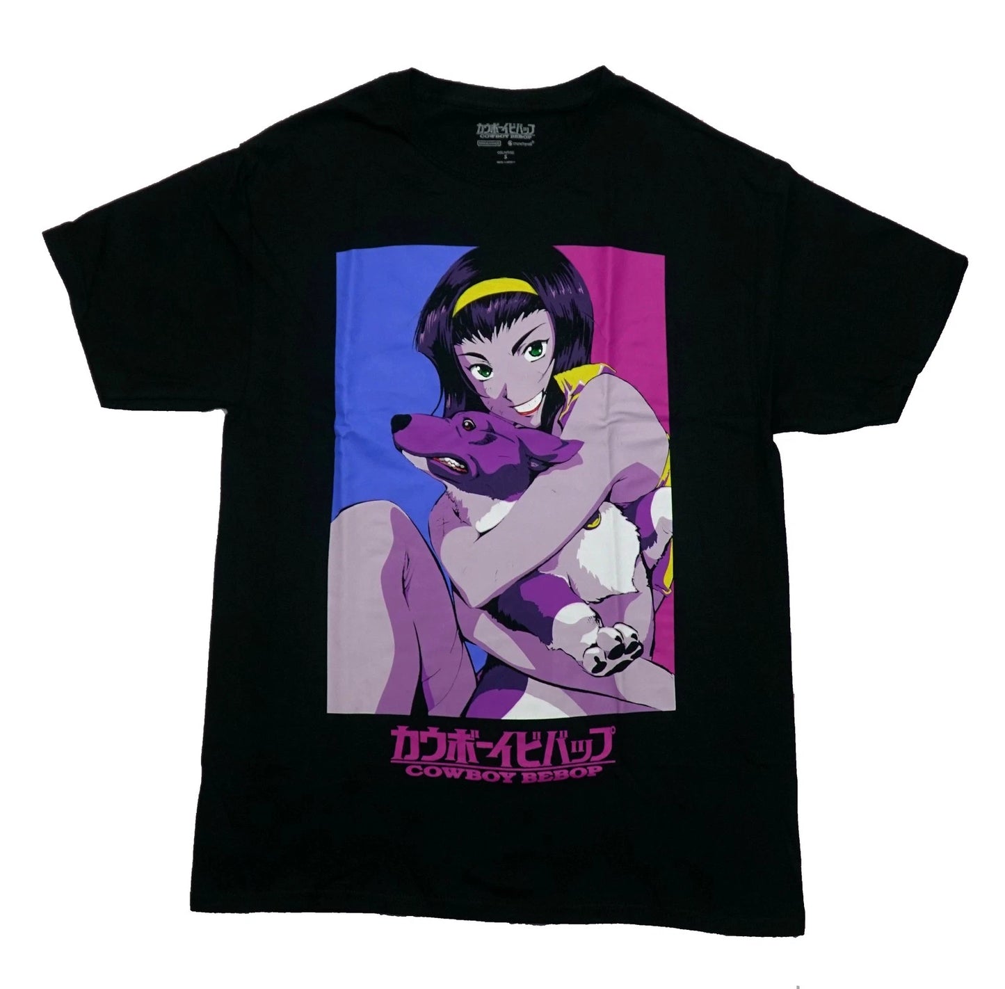 Cowboy Bebop New Adult T-Shirt - Faye Valentine Hugging Ein All Purple