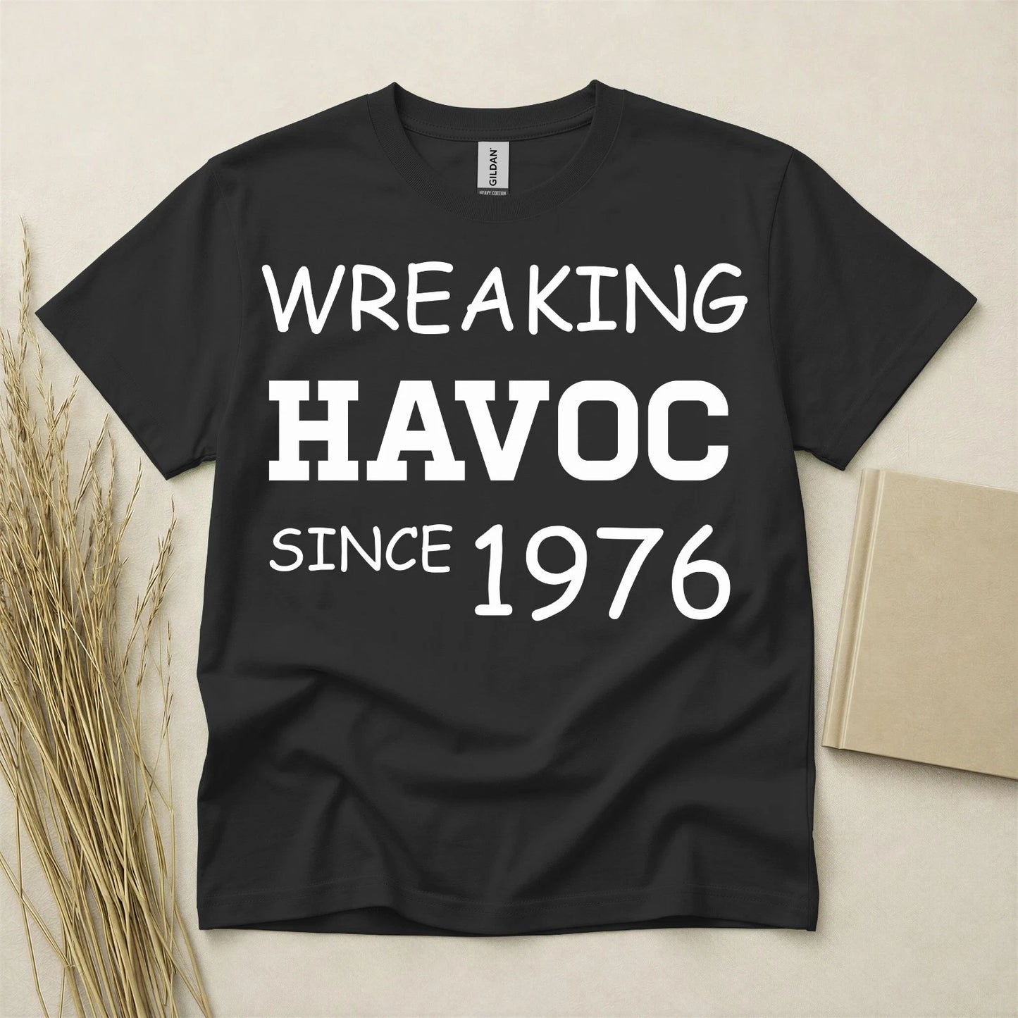 50th Birthday Shirt Born In 1976 50 Years Old Gifts Wreaking Havoc Tee Funny