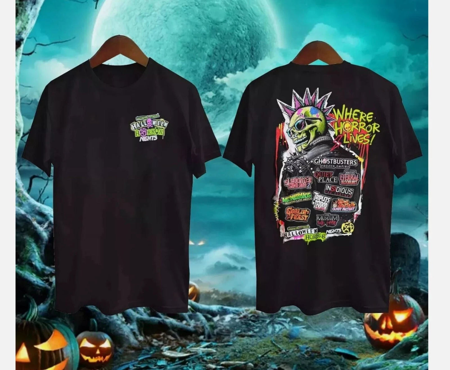 Halloween Horror Nights 2024 House Lineup Universal Studios T-Shirt Gift S-5XL