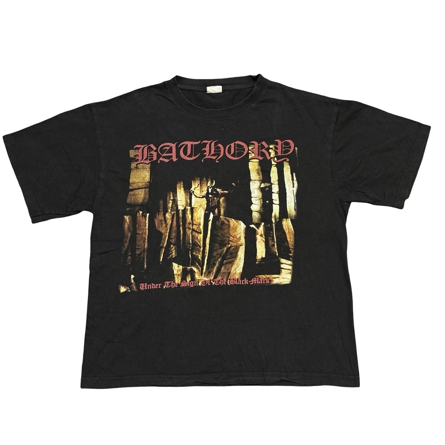 Vintage Bathory Shirt XL Mens Tour Concert Black Metal Band Tee Short Sleeve 00s