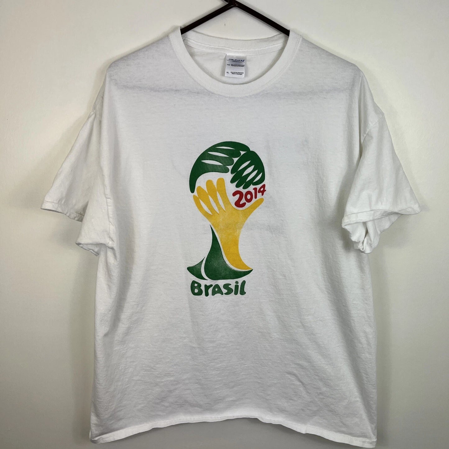 2014 World Cup Brasil Tshirt White Adult XL Soccer Football Brazil