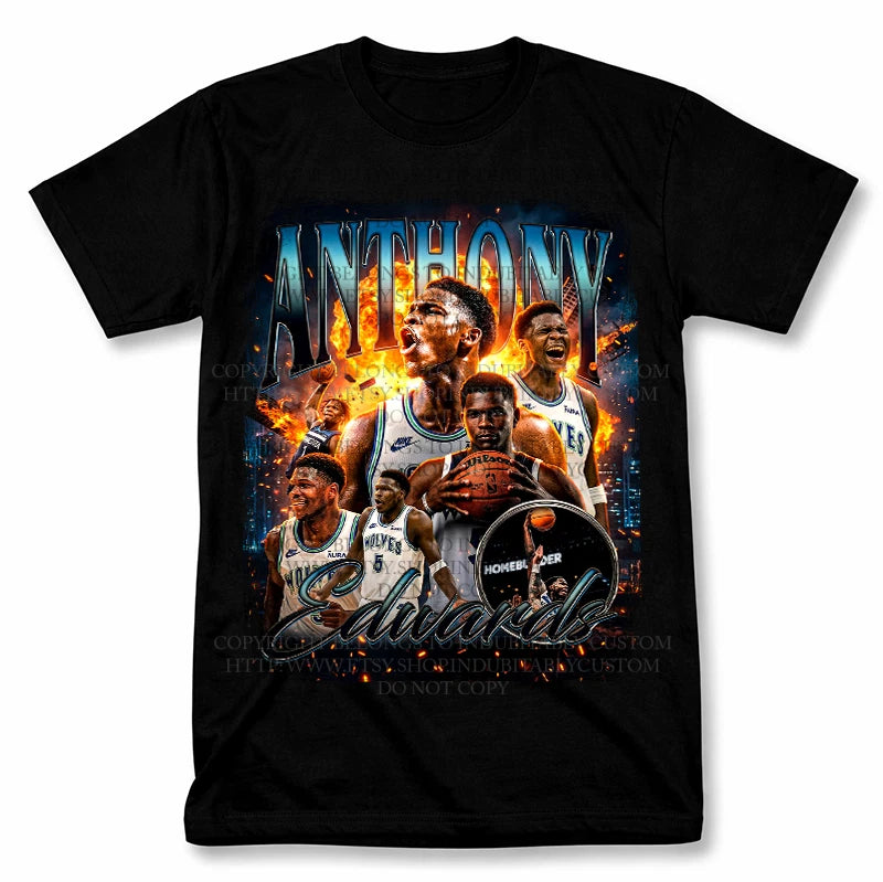 Anthony Edwards Bootleg Graphic T Shirt Vintage Style Tee