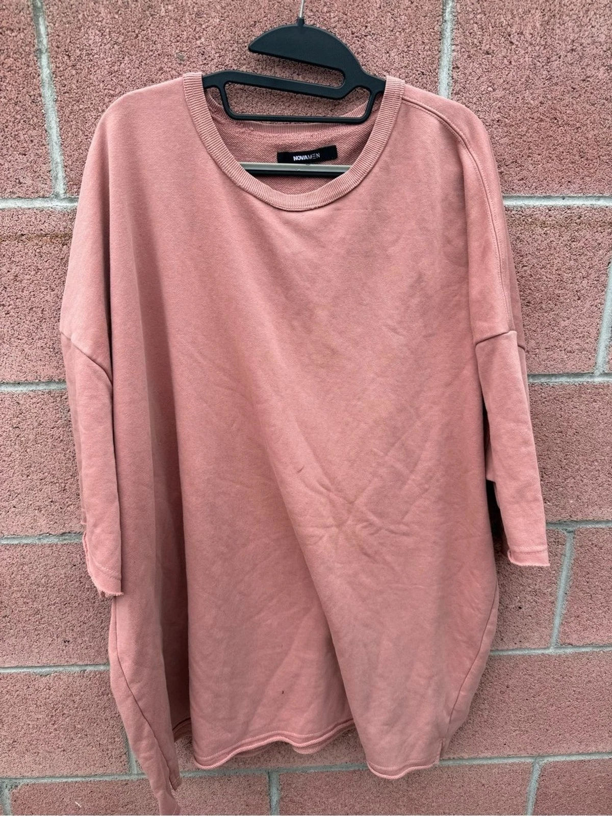 Mens Fashion Nova Rose Pink Oversized Short Sleeve Crewneck Tee size 3XL