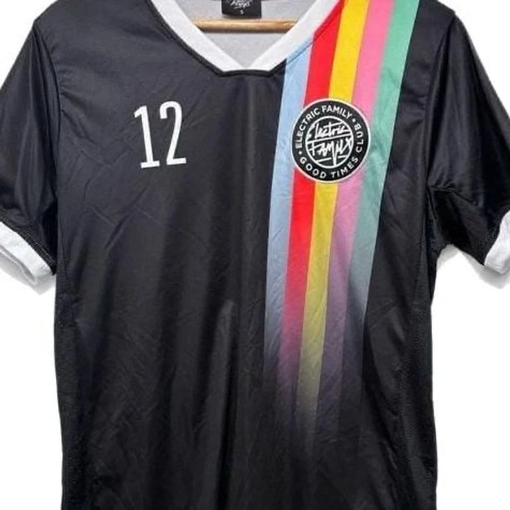 RARE! Electric Family Black Multicolor Stripe Jersey!