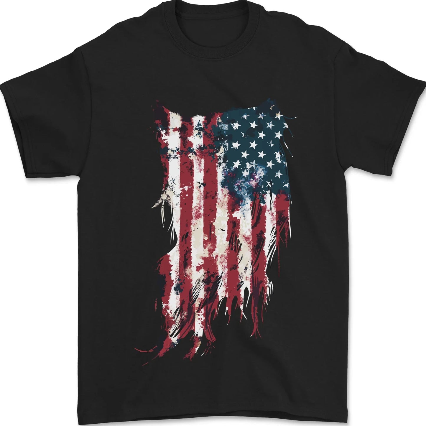 Distressed American Stars & Stripes Flag USA Mens T-Shirt 100% Cotton