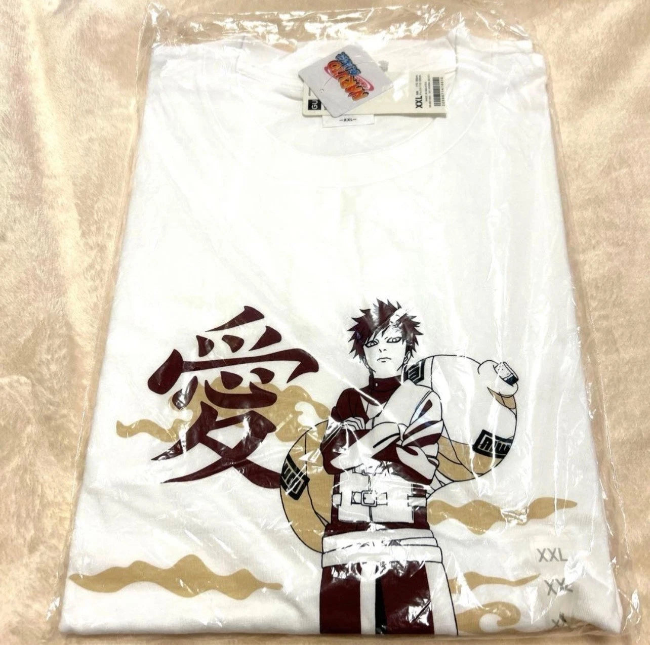 GU Naruto Shippuden Gaara Love UT T-Shirt XXL Anime Manga Graphic White NEW