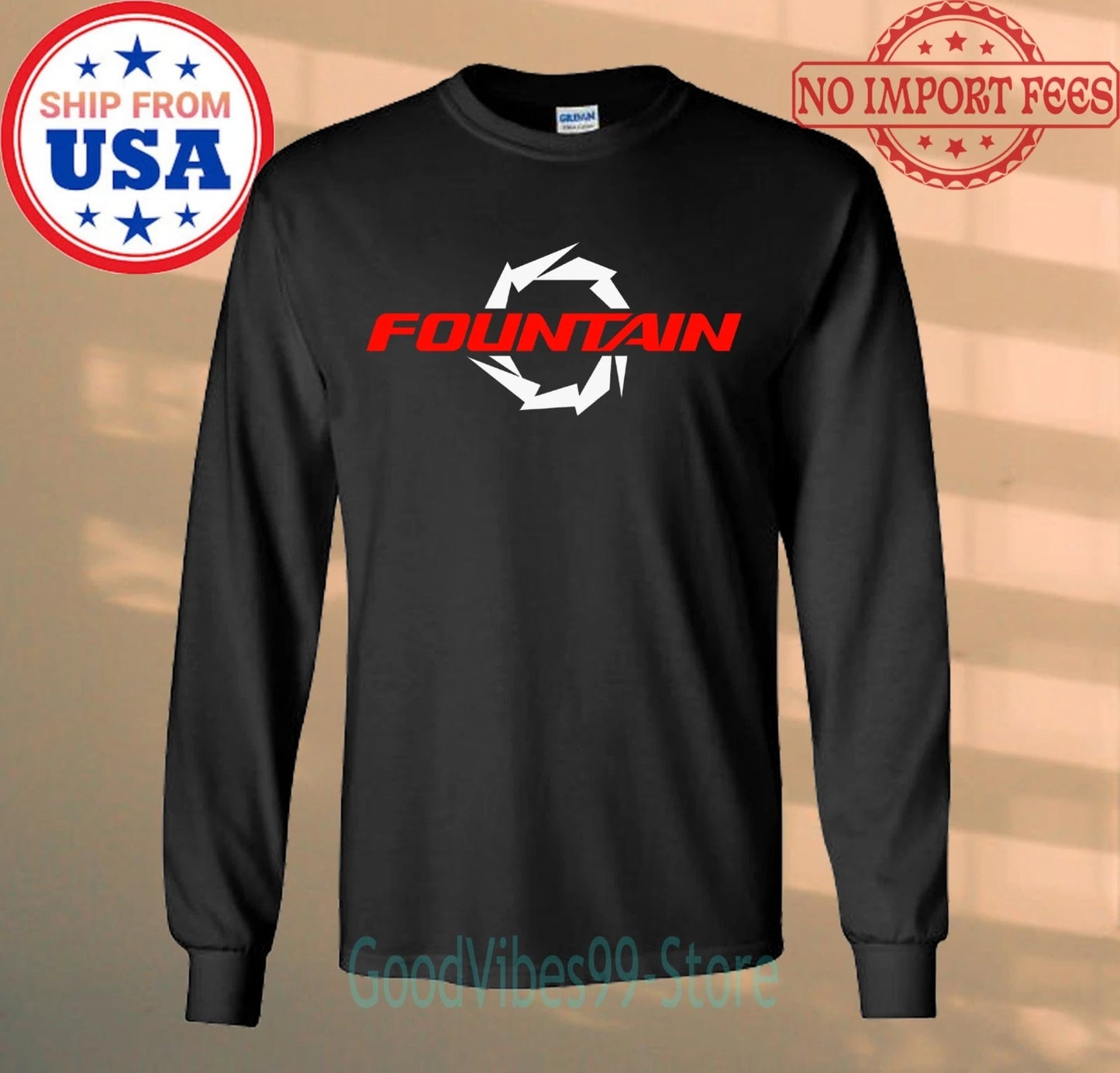 Fountain Powerboats Long Sleeve Black Size S-2XL