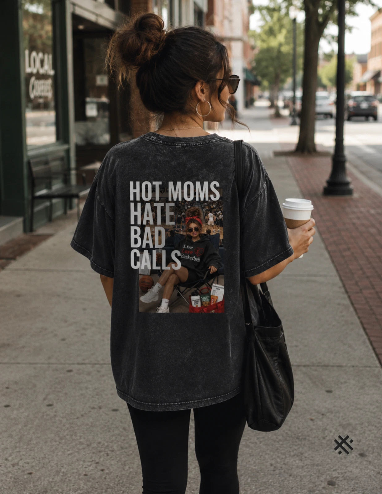 Hot Moms Hate Bad Calls™ Unisex Graphic Basketball Mom T Shirt Funny Meme Humor