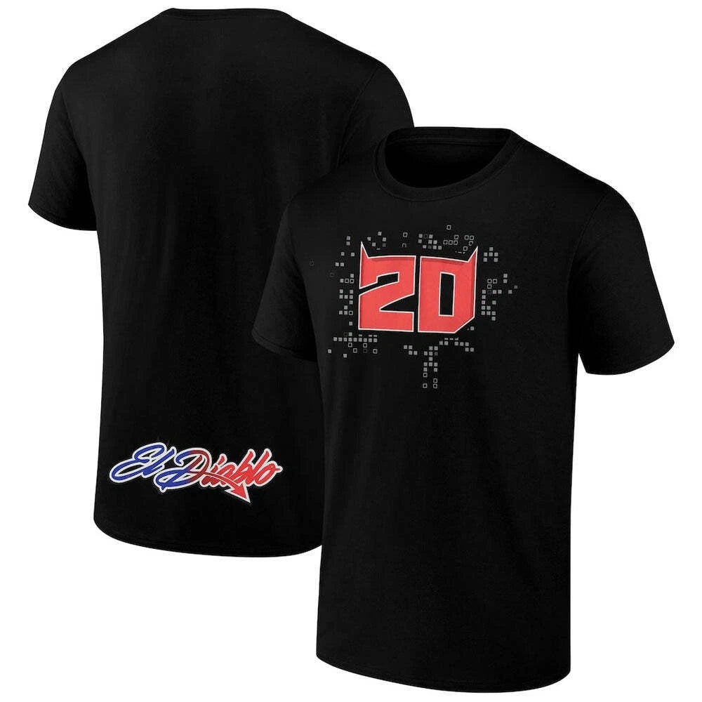 Fabio Quartararo Moto GP #20 Black 20 Front & Back Print Tee Shirt