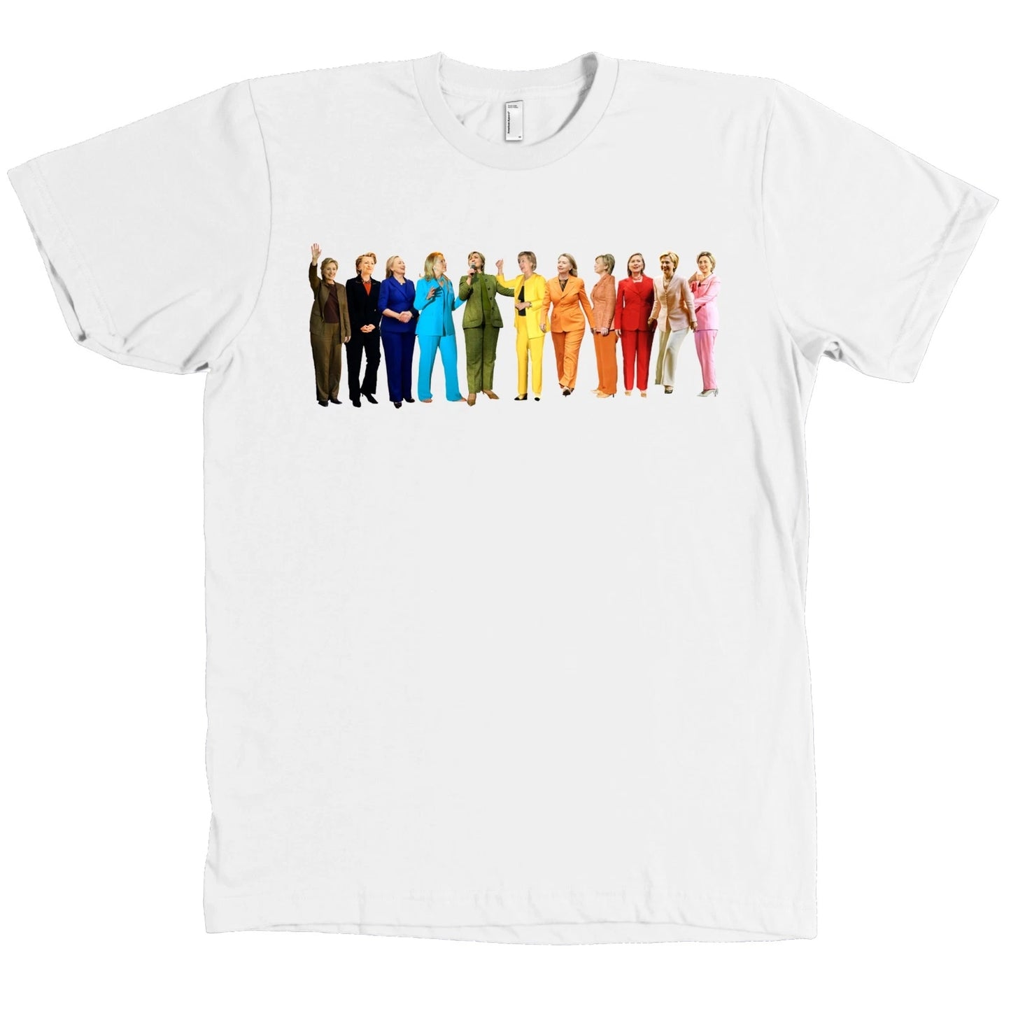 Hillary Clinton Pantsuit Rainbow Shirt Gay Pride Tee - NEW