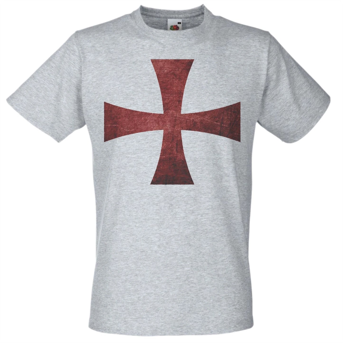 Mens Knights Templar Cross Soldiers of Christ Crusade Unisex Grey T-Shirt