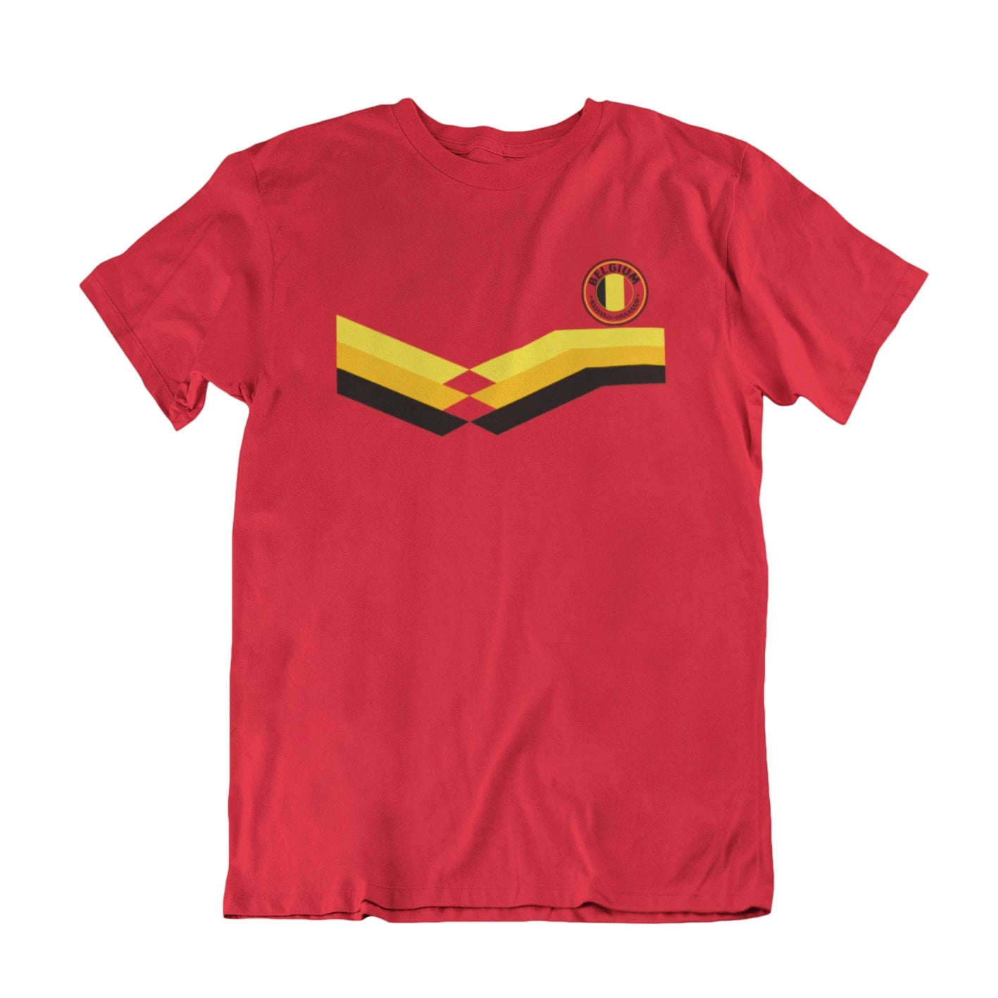 Mens BELGIUM Retro Strip Style Football T-Shirt Belgian World Cup 2026 Kit