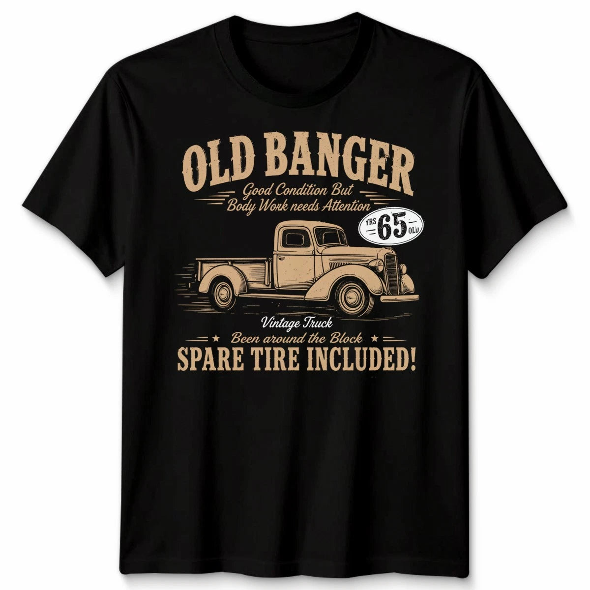65th Birthday Unisex T Shirt Vintage Old Banger 65 Years Old Gift Retro Tee