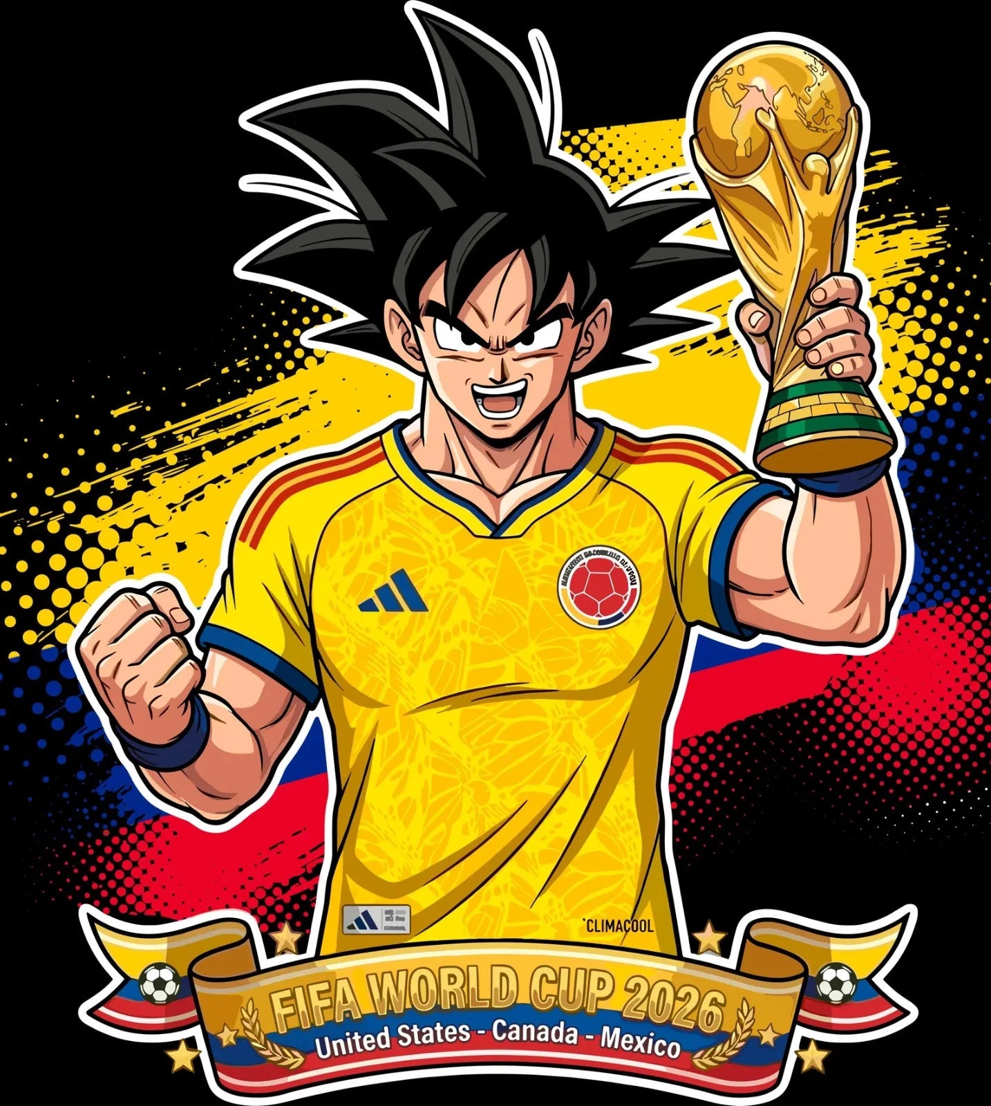 colombia World Cup Football DTF Iron On Heat Transfer Unisex Soccer T shirt