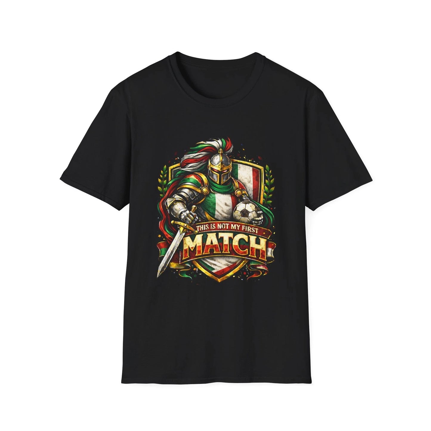 Italian Soccer Knight T-Shirt This Is Not My First Match Football Graphic Tee