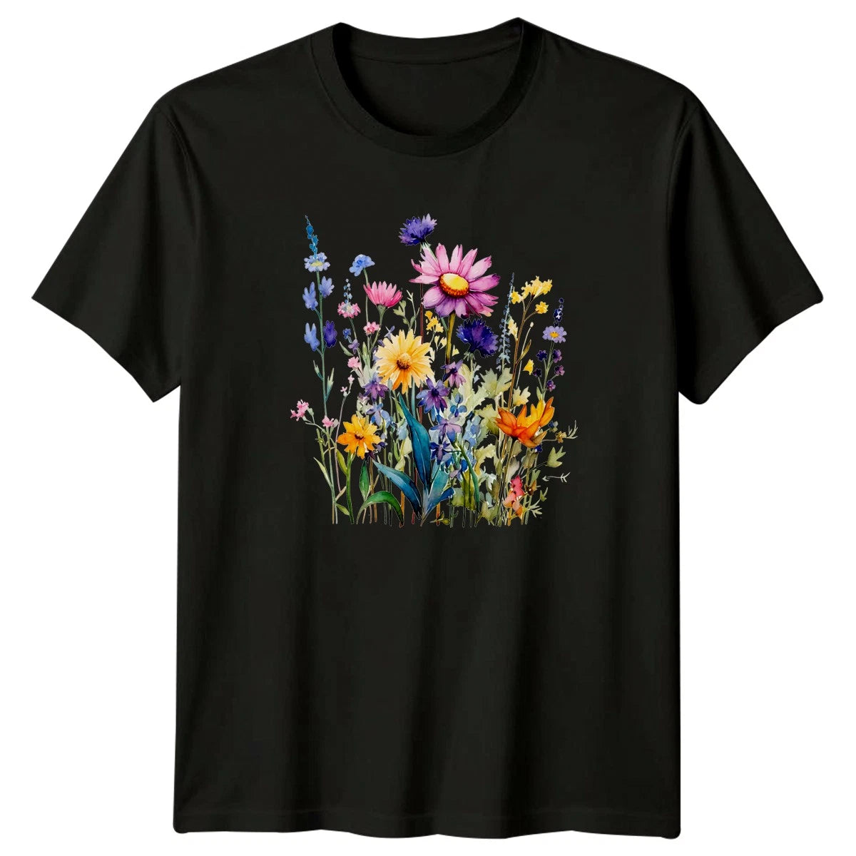 Wildflower Meadow Botanical Nature Mens T-Shirt Womens Tee Graphic Unisex Top