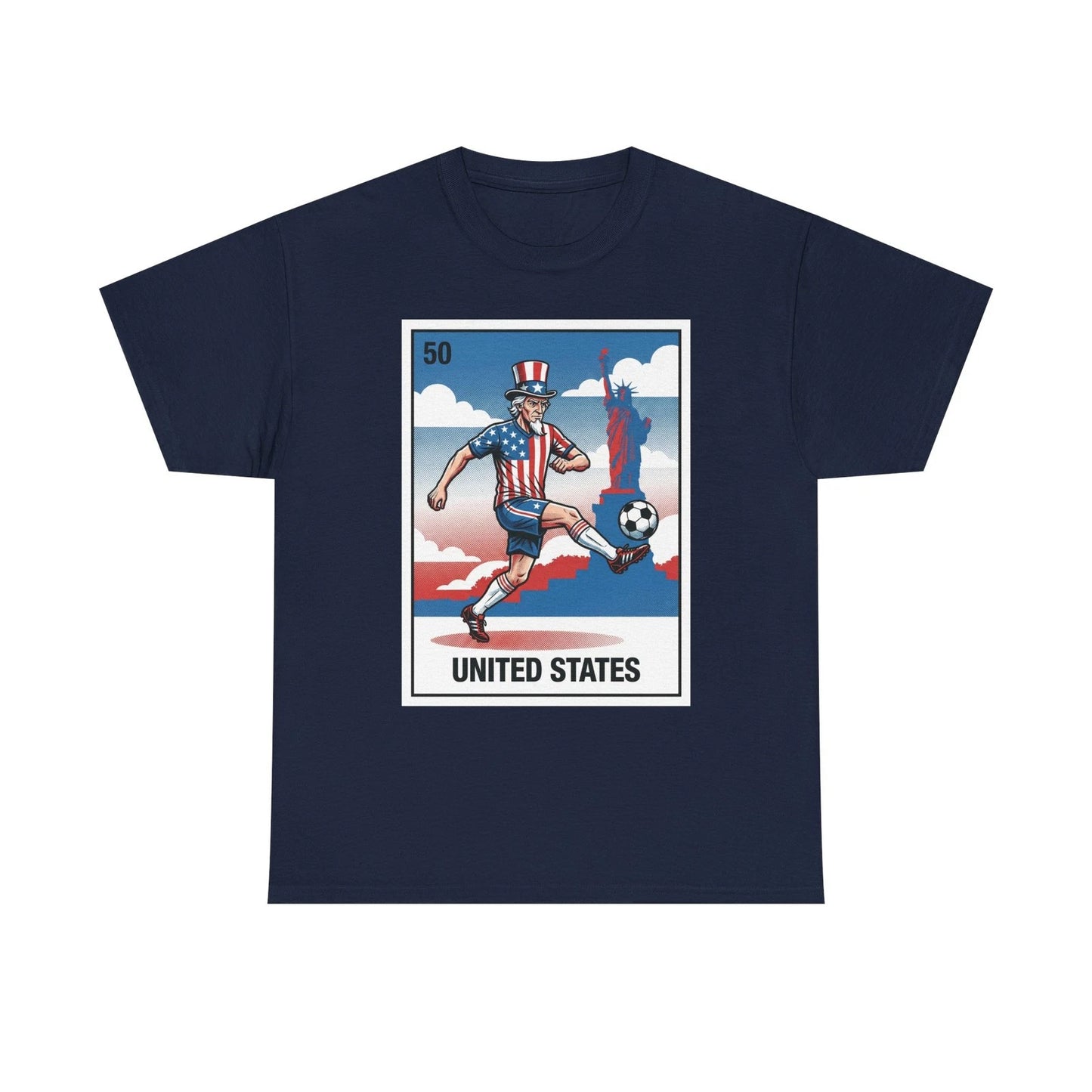 Vintage Style Loteria United States TShirt Soccer Futbol Americana USMNT Tee