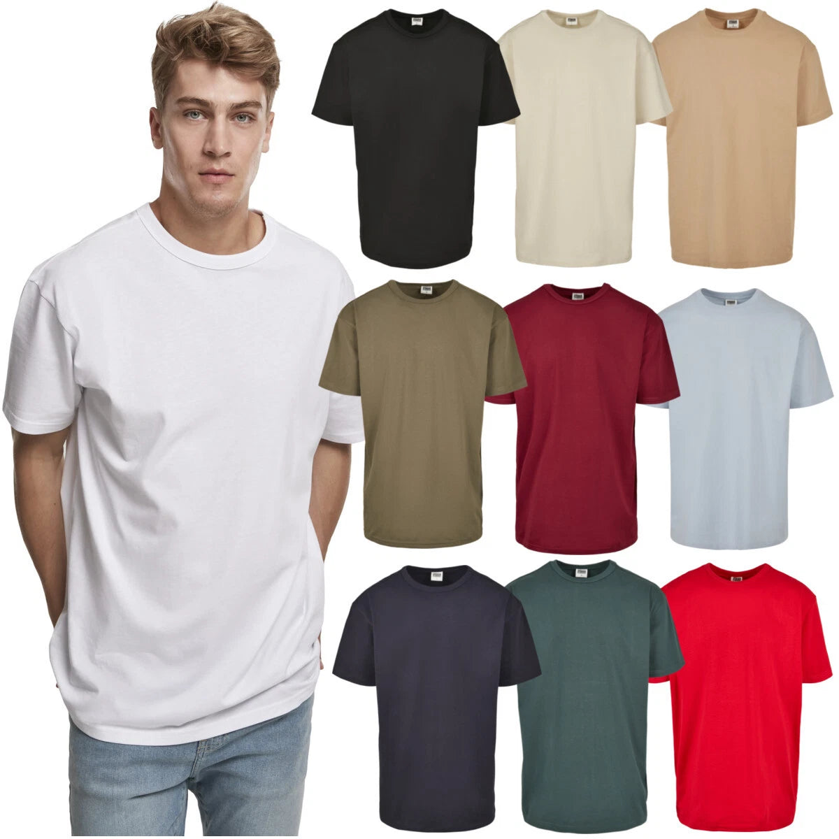 Urban Classics Men's Organic Basic T-Shirt 100% Cotton Simple Jersey
