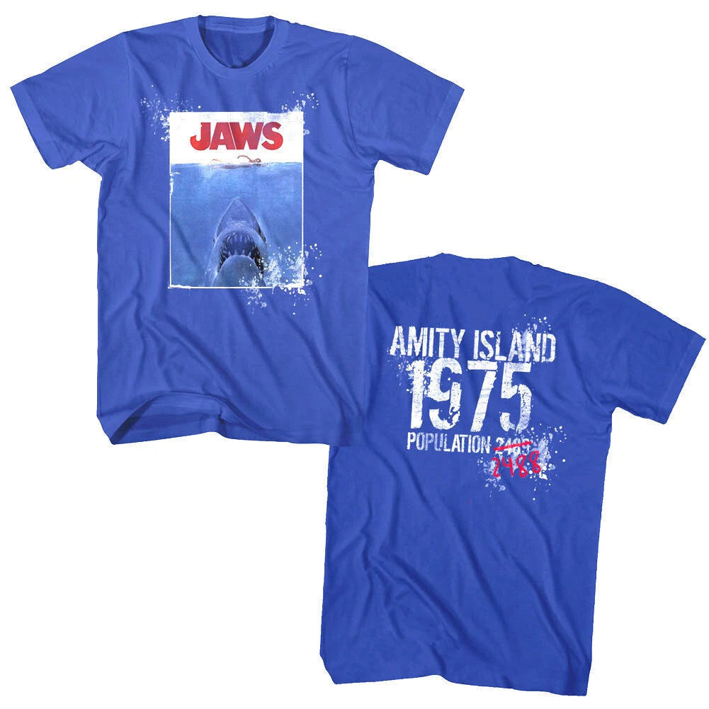 Jaws 70's Movie Poster Amity Island Population Countdown 1975 Men's T Shirt