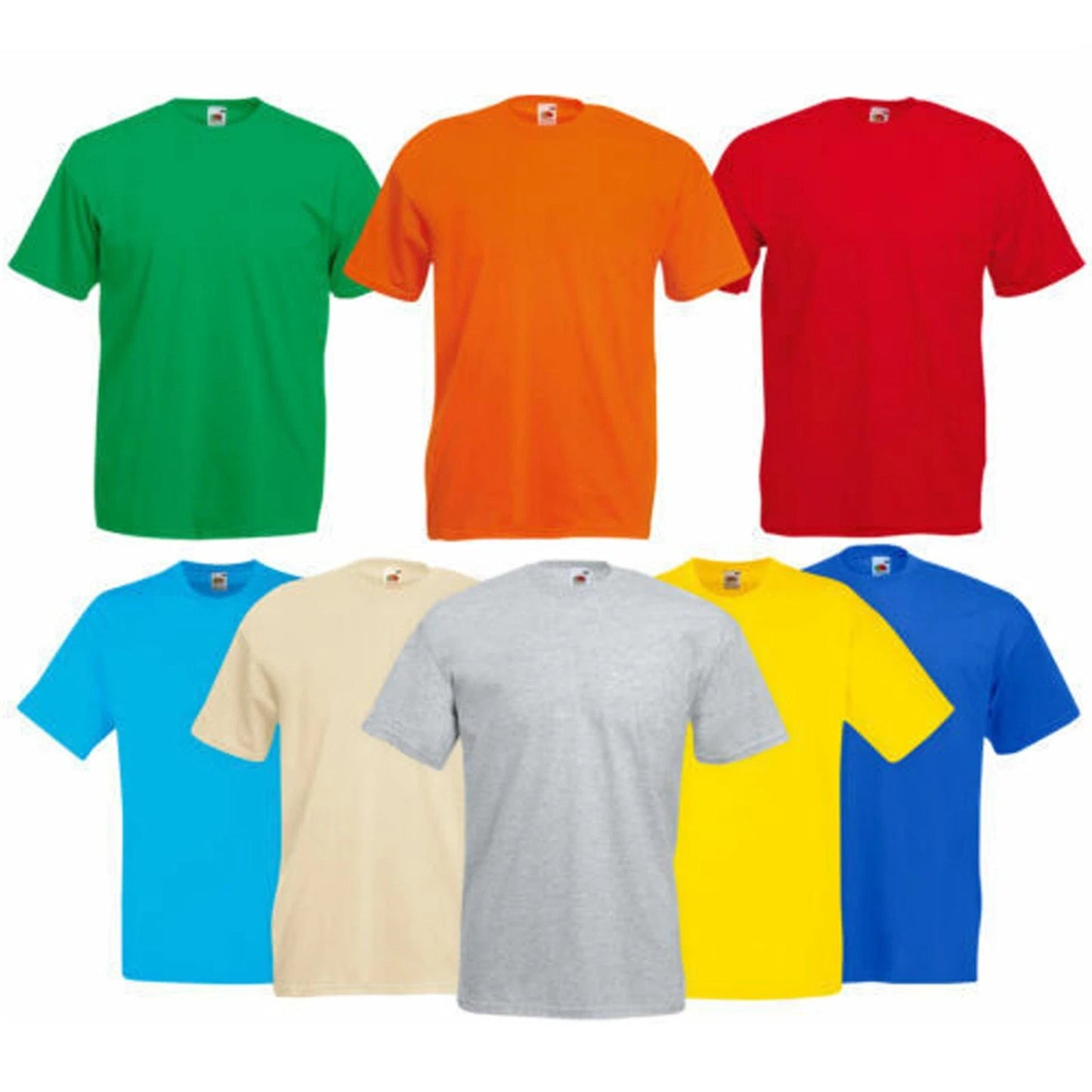 Mens Plain T-Shirt Crew Neck Soft Cotton for Summer