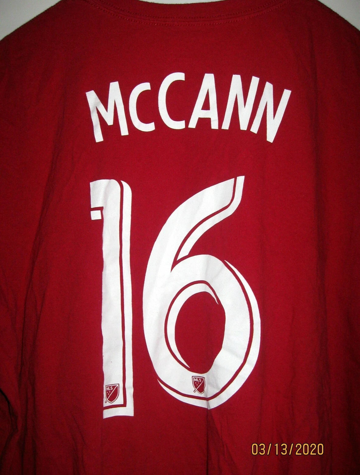 ADIDAS MLS ATLANTA UNITED MCCANN 16 RED COTTON SHORT SLEEVE T-SHIRT SIZE 2XL