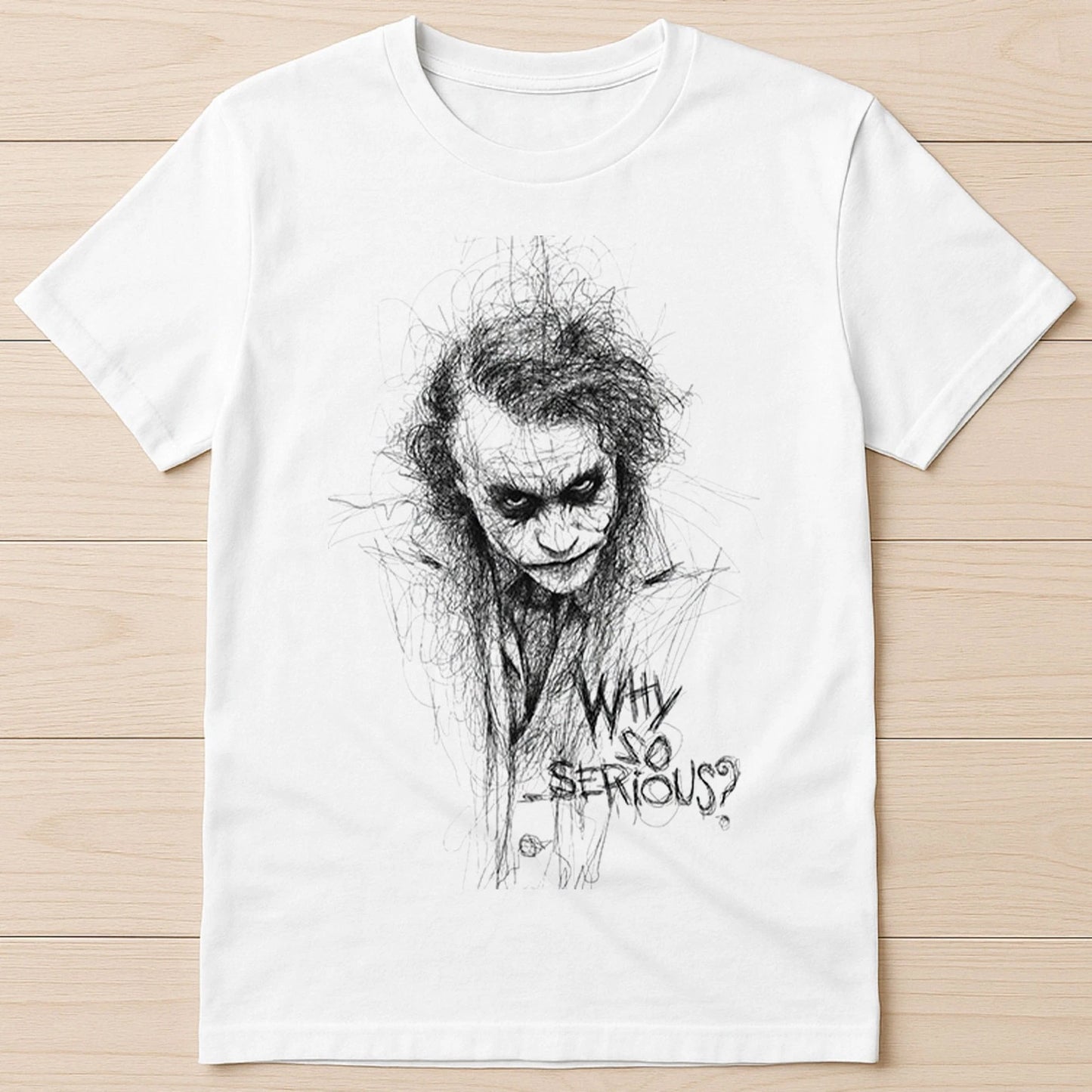 Joker Sketch Gotham Why So Serious Batman Funny Retro Gift Tee T Shirt 8039