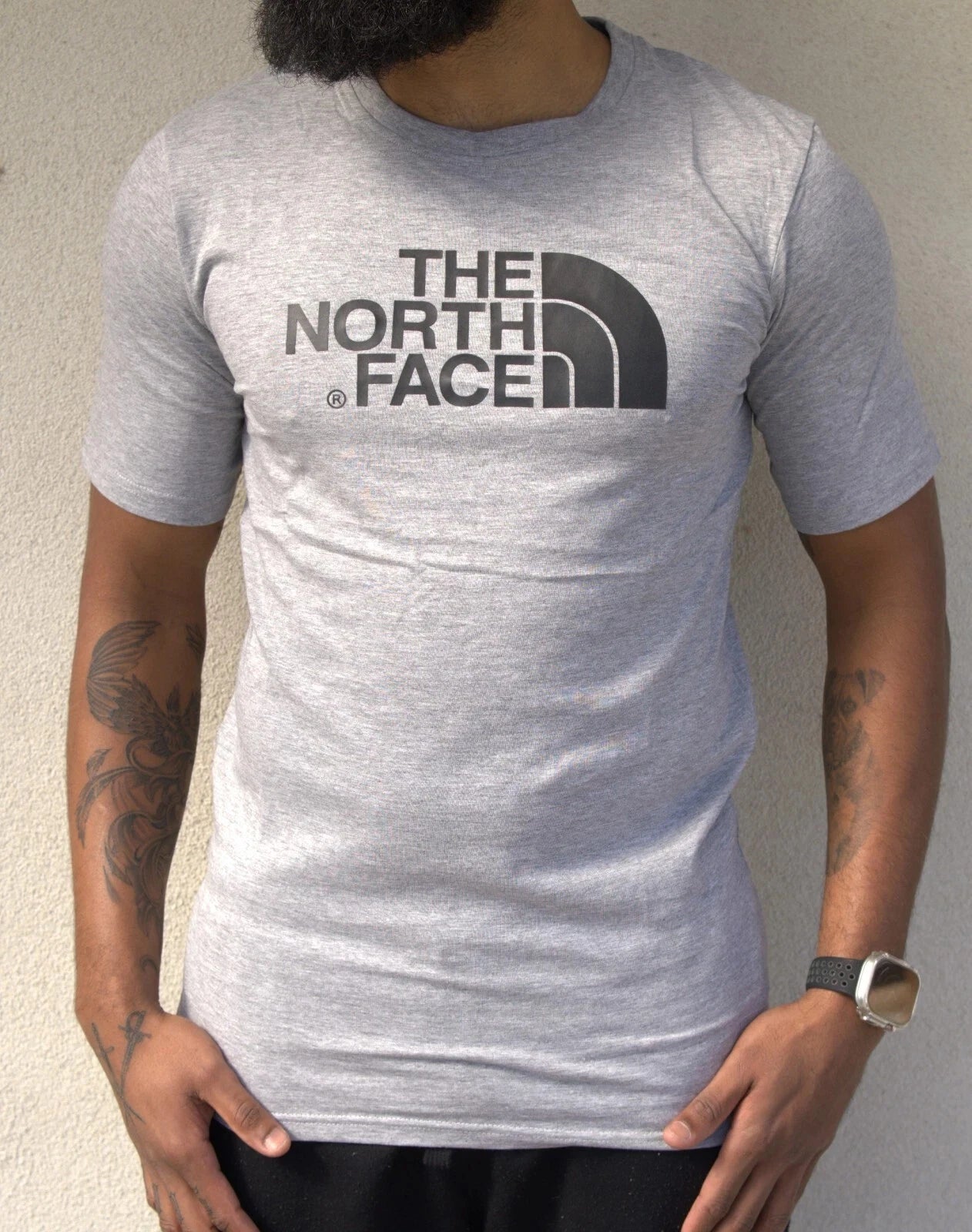The North Face Men’s Logo T-Shirt Grey Slim Fit Cotton