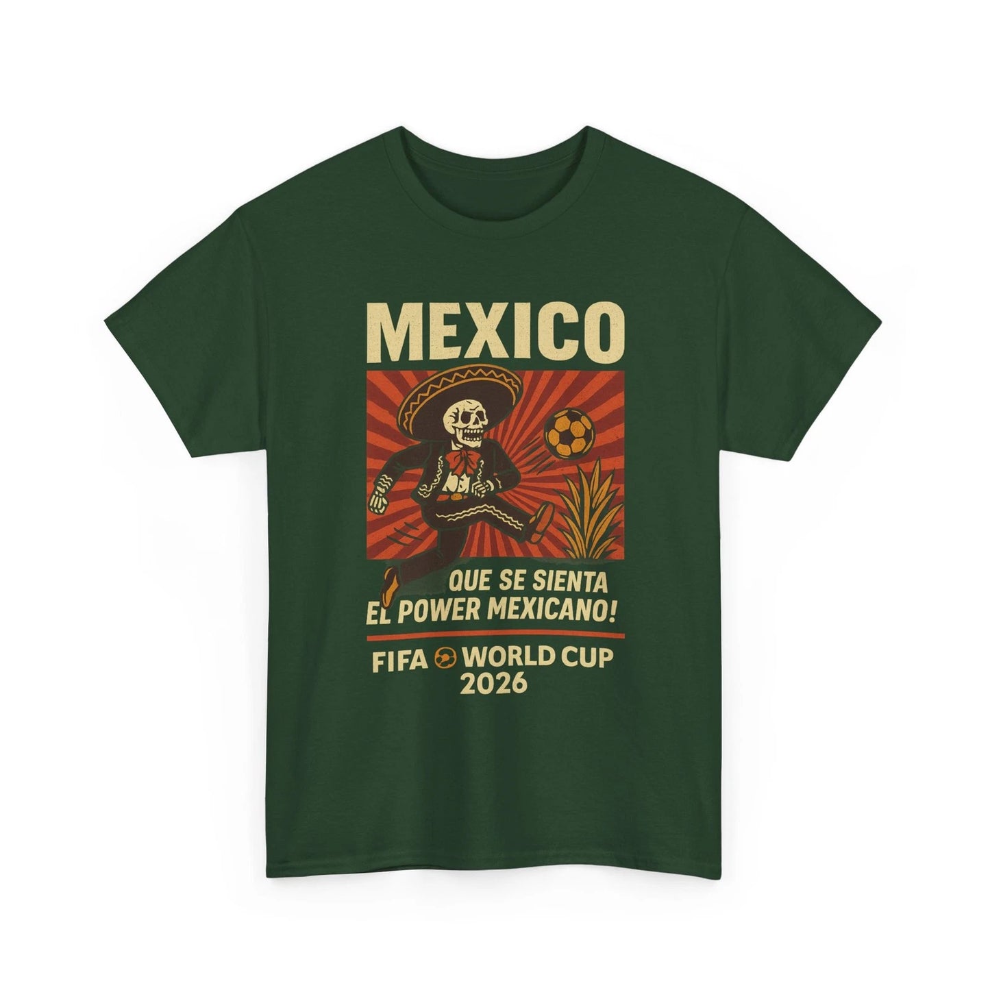 Mexico Skeleton Charro Soccer T-Shirt | Power Mexicano World Cup 2026