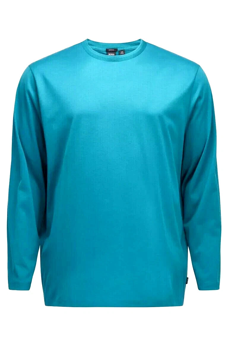 Hugo BOSS Teal Green Long Sleeve Slim Fit Tshirt Size NEW Cotton, XXL Tee shirt