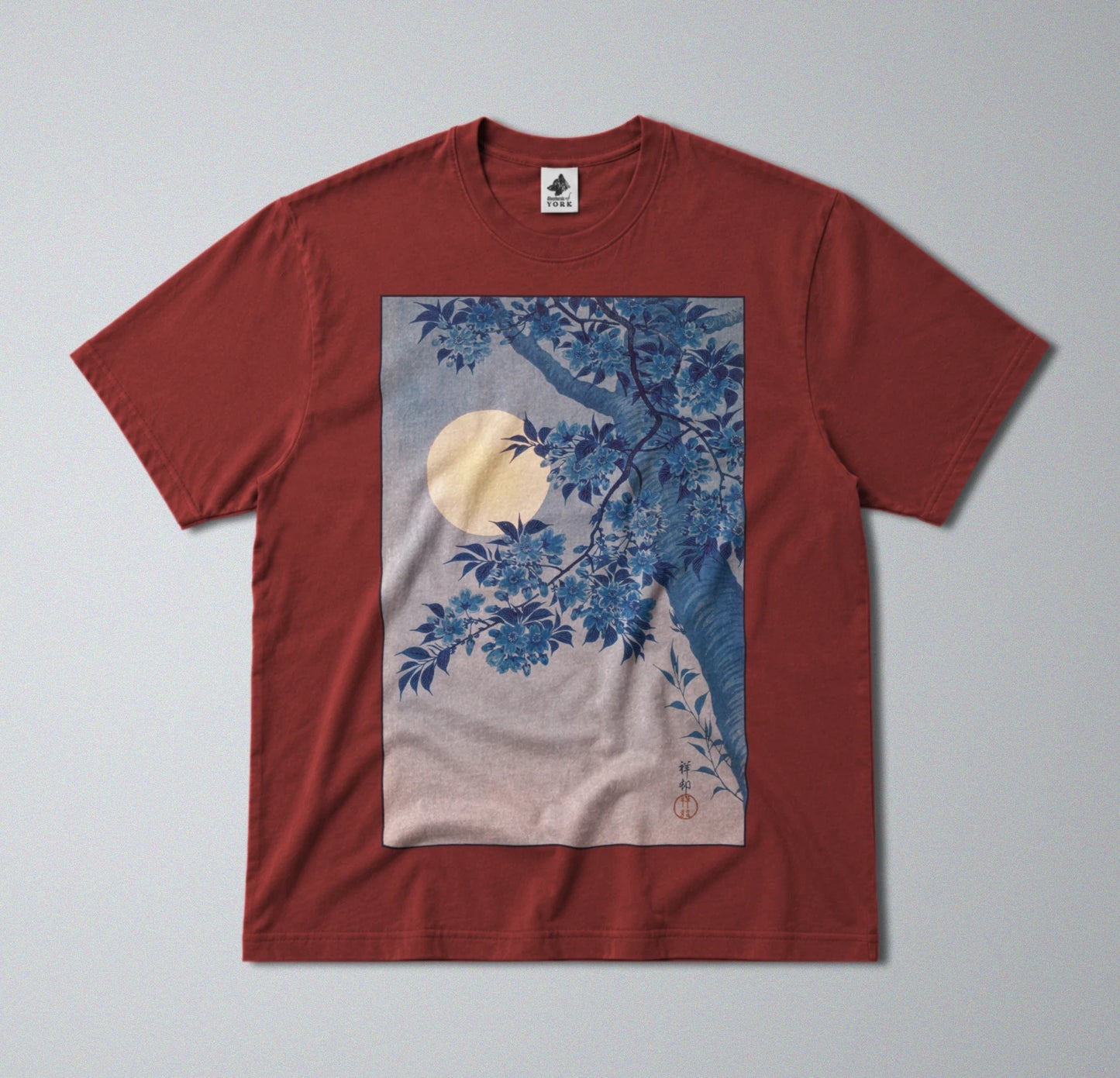 100% Cotton Tee - Regular Fit - Unisex - Blossoming Cherry - Moonlit Night