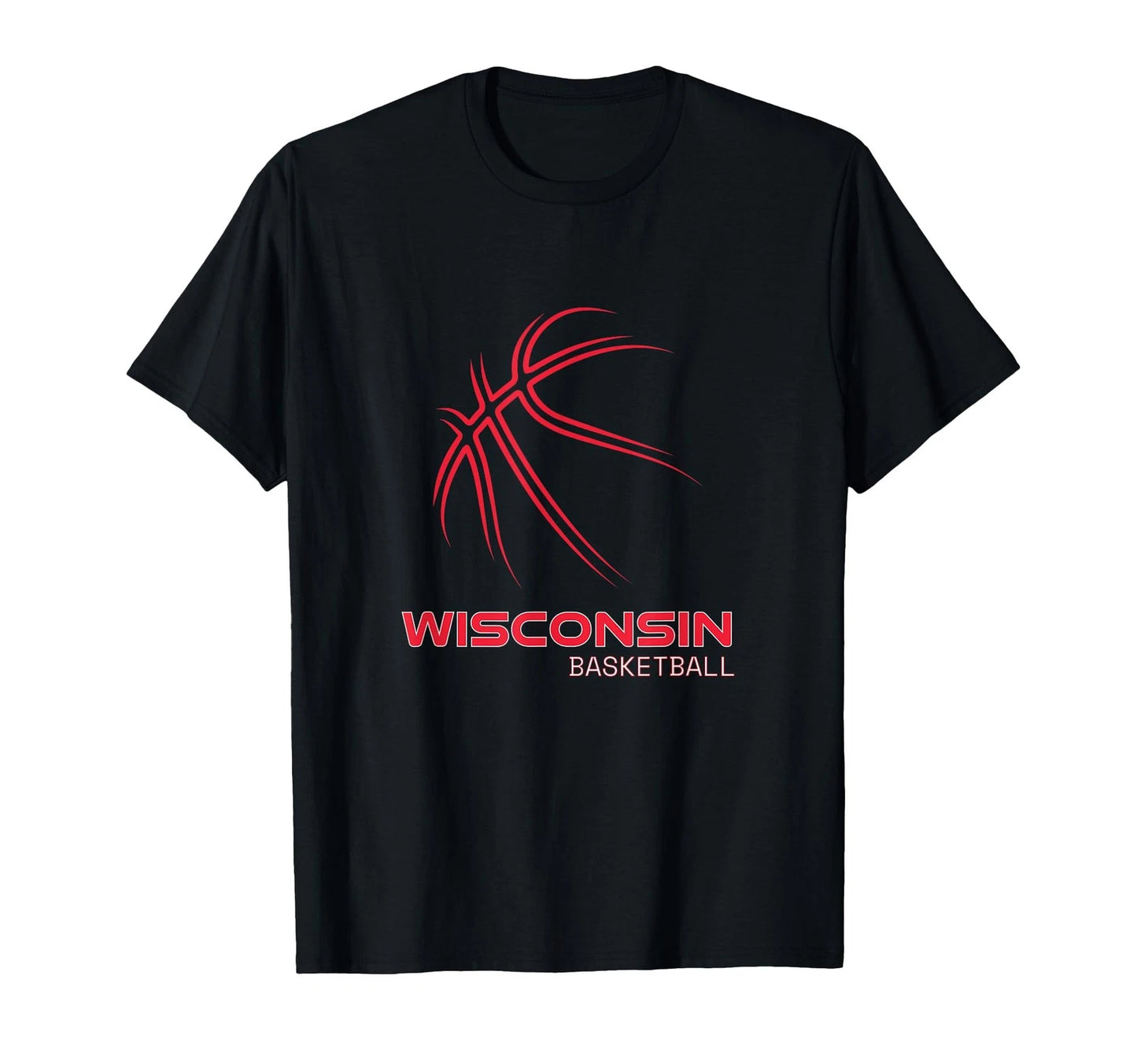 Basketball WI Love The Badger State Souvenir Wisconsin Hoops T-Shirt