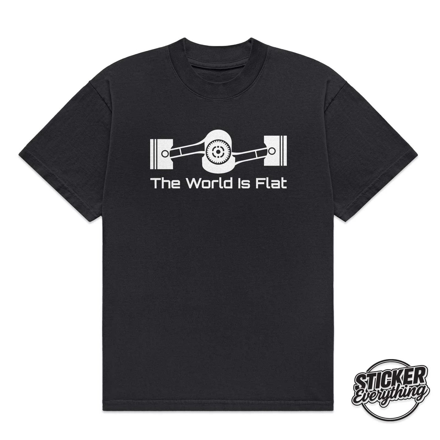 The World Is Flat T-Shirt Graphic Tee Unisex Mens Fits SUBARU Boxer JDM BRZ