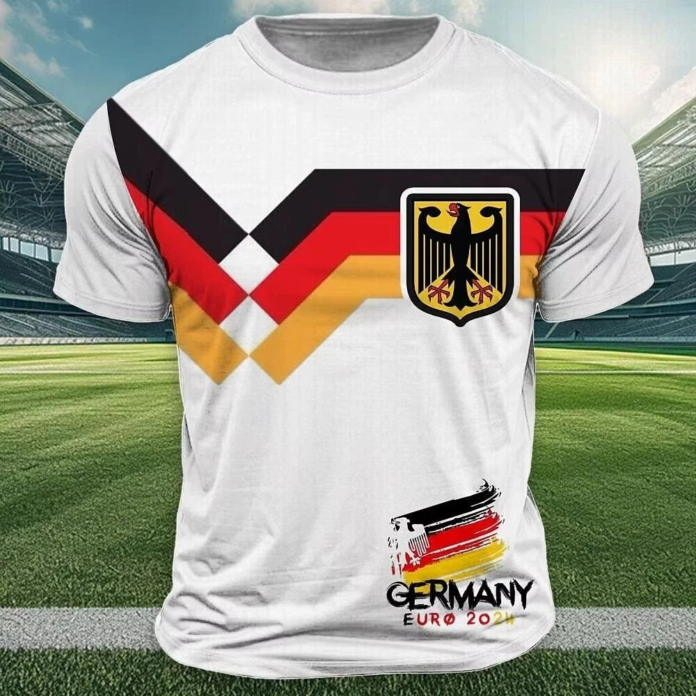 Germany Fan T-Shirt Mens Football World Cup Flag ๐ FREE FAN GLASSES WITH IT!