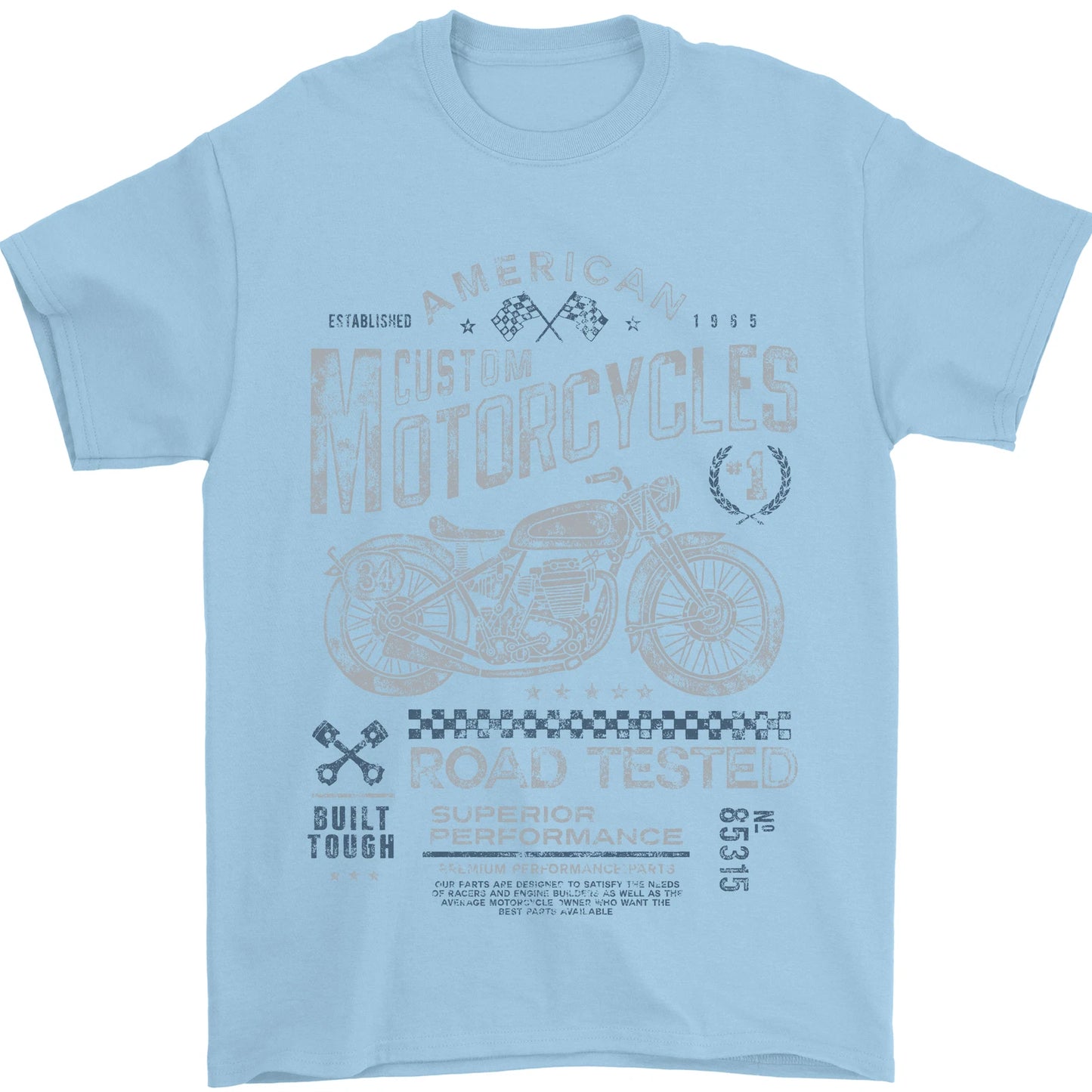 American Custom Motorcycles Motorbike Biker Mens T-Shirt 100% Cotton