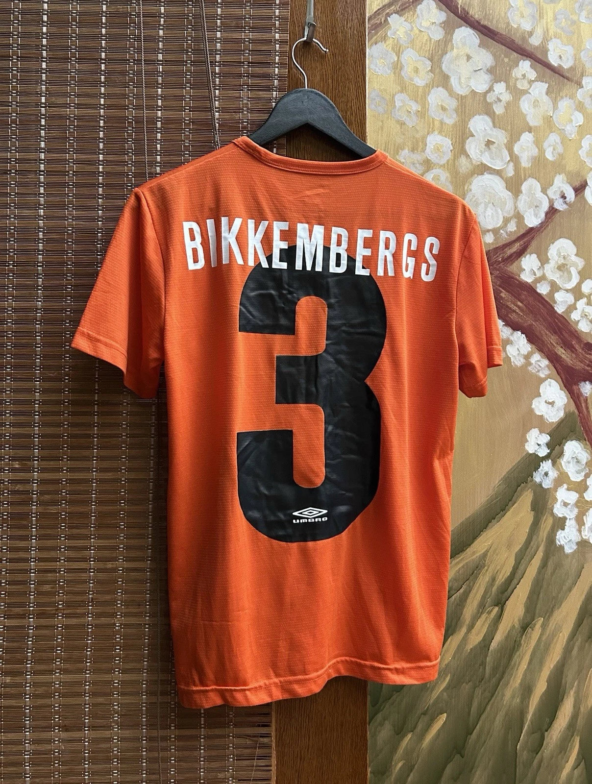 Rare Umbro X BKK Bikkembergs Orange Soccer Football Jersey T-Shirt #3 Size M