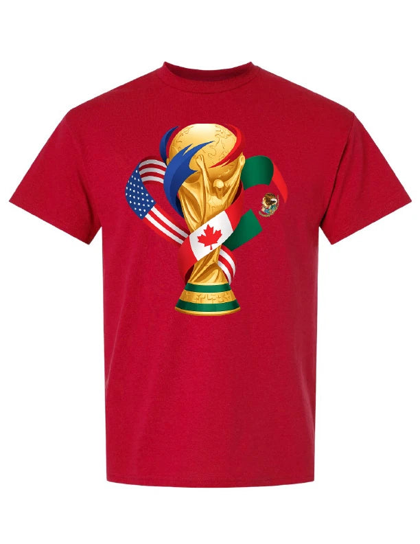FIFA 2026 tee World Cup T-Shirt Soccer Graphic Tee USA Football Fan red tee