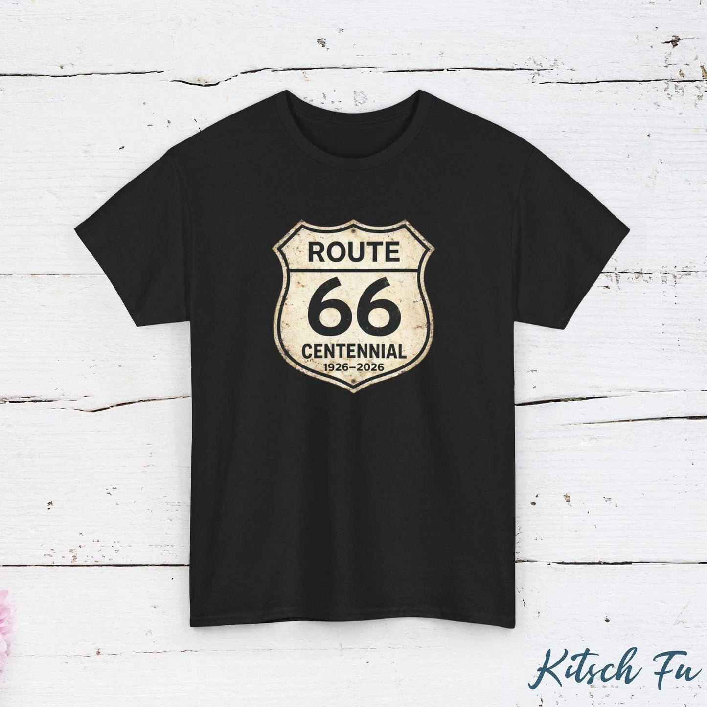 Route 66 Centennial T Shirt, Historic Road Sign Americana