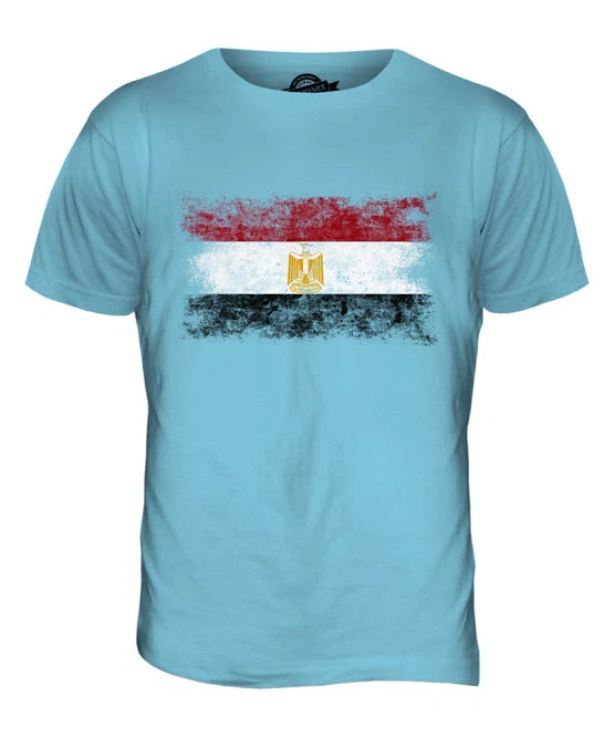 EGYPT DISTRESSED FLAG MENS T-SHIRT TOP MISR EGYPTIAN MASR SHIRT FOOTBALL